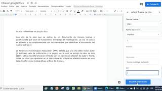 Citar en formato APA en google docs  Citas y referencias en google docs 2021 [upl. by Ajam]