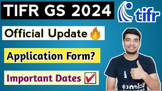 TIFR GS 2024 Official Update🔥 Exam Date  Application Form  Important Dates  Inspire Chemistry ☑️ [upl. by Nostaw172]