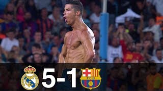 Real Madrid vs Barcelona 51 Goals amp Highlights w English Commentary Spanish Supercup 2017 HD 1080p [upl. by Hankins651]