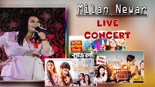 Phul Butte Sari  Milan Newar  BEAUTIFUL LIVE STAGE PROGRAMME 2021 [upl. by Nikita639]