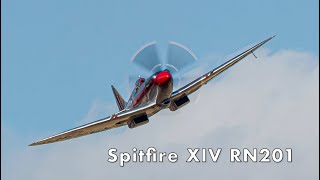 Beautiful Griffon engined Spitfire XIV RN201 roars through the sky [upl. by Gruchot]