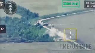 Russian Supply Convoy Hit By Artillery Near Novoprokopivka in Zaporizhia [upl. by Petromilli]