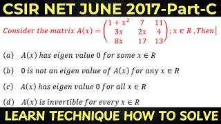 CSIR NET Solution June 2017 Part C  Question based on Linear Algebra [upl. by Anej201]