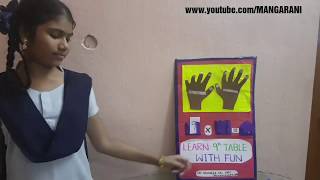 MATHS WORKING MODEL MATHS Tlm  easy way to TEACH 9 th table [upl. by Holland643]