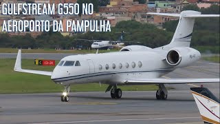 VIAÇÃO PIRACICABANA GULFSTREAM G550 PSFFT NO AEROPORTO DA PAMPULHA [upl. by Nerrot]