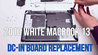 2010 White Macbook A1342 DC in Board Power Connector Replacement [upl. by Neerbas]