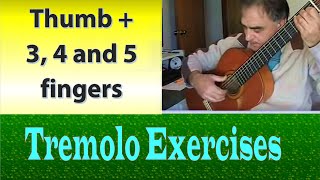 Tremolo guitar Exercises  Thumb  3 4 amp 5 fingers [upl. by Joan]