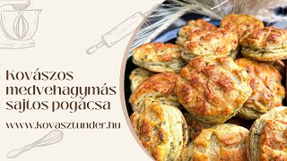 🍃 Kovászos medvehagymássajtos pogácsa recept [upl. by Keenan]