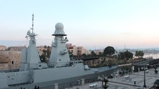 Nave Andrea Doria attraversa per la prima volta il canale navigabile di Taranto [upl. by Enivid]