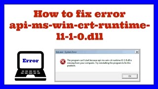 how to fix error apimswincrtruntimel110dll [upl. by Aissilem677]