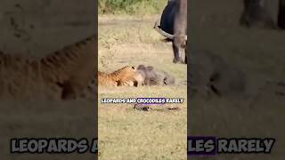 Leopard vs Crocodile in the Wild Rare Encounter [upl. by Croydon702]