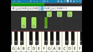 Bm G Em F piano chords Synthesia for Nate [upl. by Noir]