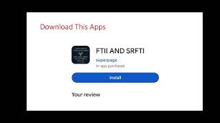 FTII AND SRFTI Exam Prepration APPS [upl. by Ailbert]