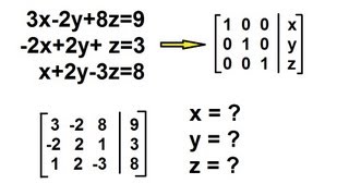 Algebra  Solving Simultaneous Linear Equations by GaussJordan Elimination 3 by 3 [upl. by Niamert]