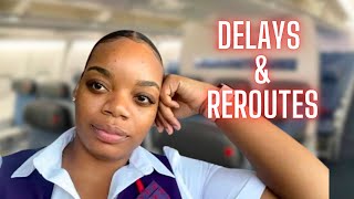 FLIGHT ATTENDANT VLOG DELAYS amp REROUTES  THE WORLD OF WIS [upl. by Attevad]