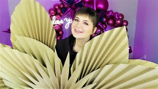 How To Make Paper Palm Leaves DIY Tutorial  Prep With Me For Balloon Set Up [upl. by Gusti310]