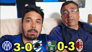 GRAZIE RAGAZZI InterSampdoria 30 SassuoloMilan 03 LIVE REACTION TIFOSI INTERISTI HD [upl. by Flemming]