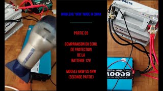 Convertisseur  Onduleur 12V vers 220V 6 kW made in China part05  Seuil protection batterie part2 [upl. by Ayeki]