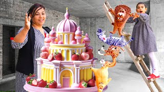 HUGE Madagascar Cake  Amazing ART Cooking Idea For my daughters birthday [upl. by Eillom640]