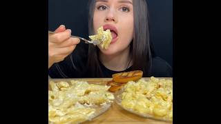 ASMR CREAMY PASTA  MAC N CHEESE MUKBANG asmreating mukbang pasta [upl. by Rafaela]