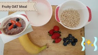 Healthy baby food recipe FRUIT OatmealINDIAN Recipe 2017 banana strawberry oats 10 month [upl. by Merrilee456]