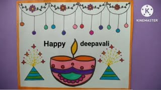 diwali drawingdiwali easy poster drawingdiwali diya drawing [upl. by Llertniuq]