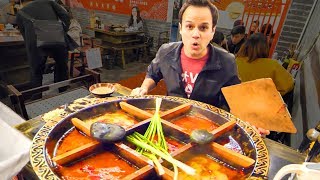 Chinese Street Food HOT POT HEAVEN  RABBIT Noodles and SPICY Dumplings in China  CHILI OIL 4 LIFE [upl. by Enelyak]