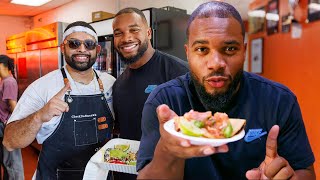 JK Dobbins Reacts To LAs Best Tacos  LA Chargers [upl. by Doownelg]