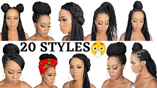 🔥 20 WAYS TO STYLE BOX BRAIDS  BEGINNER FRIENDLY Protective Style  Tupo1 [upl. by Scriven]