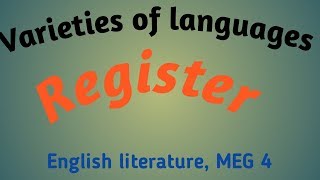 Concept of Register sociolinguistics [upl. by Ferguson]