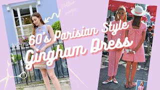 DIY Parisian Style Gingham Dress  DIY Cottagecore Dress With Gathered Cutout  Thrills and Stitches [upl. by Ahsyen]