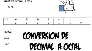 CONVERSION DE DECIMAL A OCTAL [upl. by Romo]