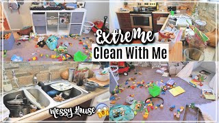 EXTREME CLEAN WITH ME  ACTUAL MESSY HOUSE CLEANING MOTIVATION  SAHM [upl. by Nyrat]