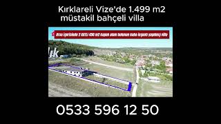 Kırklareli Vizede 1499 m2 müstakil bahçeli villasatılık [upl. by Tannenbaum555]