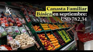 La canasta familiar básica en septiembre se ubicó en USD 78234 en Ecuador [upl. by Inavoy789]