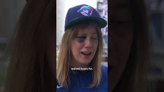 This Jays fan got ‘rocked’ by a foul ball [upl. by Meehyr]