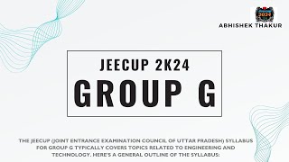 Jeecup Group G syllabus  Up polytechnic group G syllabus for entrance exam [upl. by Odella]