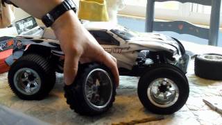 HPI EFirestorm How to install ProLine Torque Wheels and Dirt Hawg Tires [upl. by Anirok]