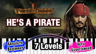 HES A PIRATE Pirates of the Caribbean  Piano Covers for EVERY LEVEL [upl. by Saxen]