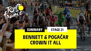 TDF2020  Stage 21  Bennett amp Pogacar crown it all [upl. by Ibmab]