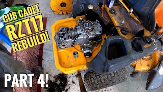 Cub Cadet RZT17 Rebuild Part 4 Engine Goes Back In Adjusting Valves Rebuilding Carburetor [upl. by Wernsman]