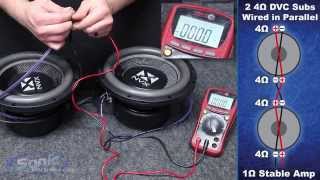 How to Wire Two Dual 4 ohm Subwoofers to a 1 ohm Final Impedance  Car Audio 101 [upl. by Bently]