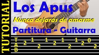 NUNCA DEJARÁS DE AMARME  LOS APUS  Tutorial de guitarra con tablatura [upl. by Eanahs346]