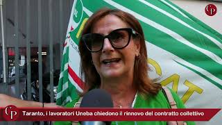 Taranto i lavoratori Uneba chiedono il rinnovo del contratto collettivo [upl. by Severson]