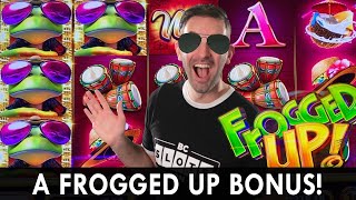 🤑 FROGGED UP BONUS 🐸 Seeing GREEN On Free Spins 🔥 HUGE Tiki Fire BONUS [upl. by Sumahs]