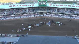 Day 4 action from the Calgary Stampede GMC Rangeland Derby Top 3 heats of the night July7 2014 [upl. by Inalan]