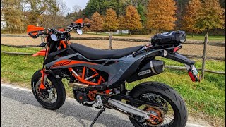 2022 KTM 690 SMC R  Upgrade exhaust Arrow Full Black  And sound test [upl. by Cathyleen535]