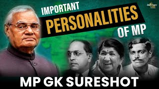 Famous Personalities of Madhya Pradesh  MP Judiciary GK Preparation  Important Personalities [upl. by Sihtam]