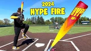 Hitting with the 2024 EASTON HYPE FIRE  USSSA Baseball Bat Review new exit velo record [upl. by Yemac]