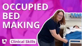 Occupied Bed Making Clinical Nursing Skills  LevelUpRN​ [upl. by Petronille]